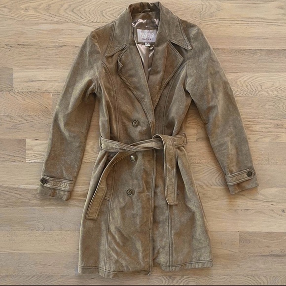 Wilsons Leather Jackets & Blazers - 100% Leather Suede Trench Coat